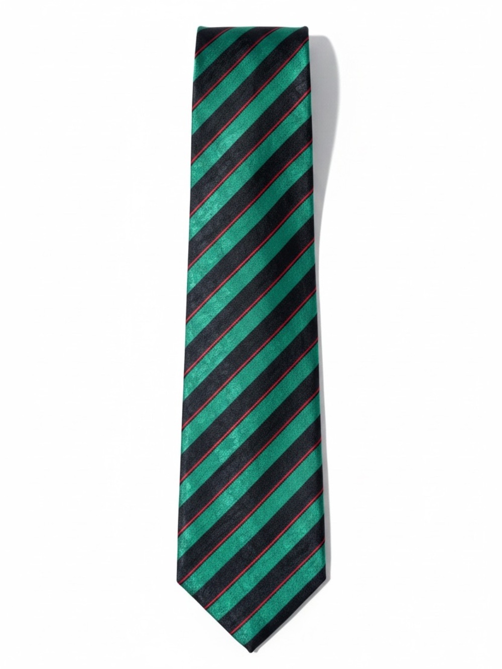 Carlo Colombo Vintage Silk Tie Green Red Striped Christmas Necktie Made in Italy